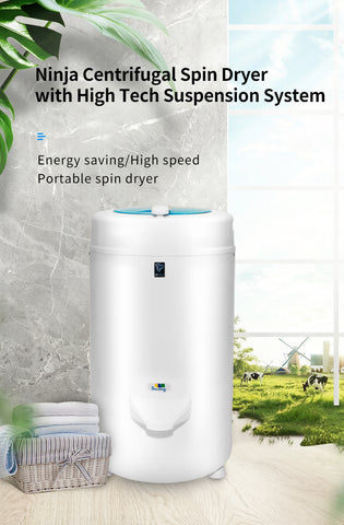 Image of Ninja 3200 RPM Portable Centrifugal Spin Dryer with High Tech Suspension System (Blue)