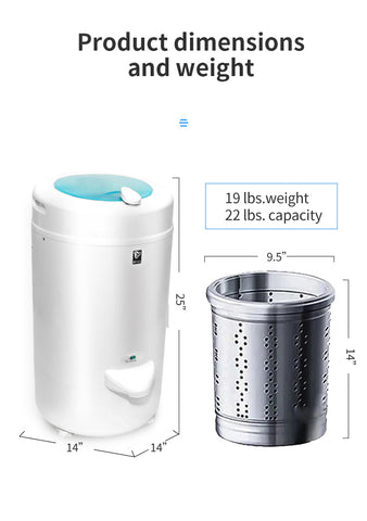 Image of Ninja 3200 RPM Portable Centrifugal Spin Dryer with High Tech Suspension System (Blue)