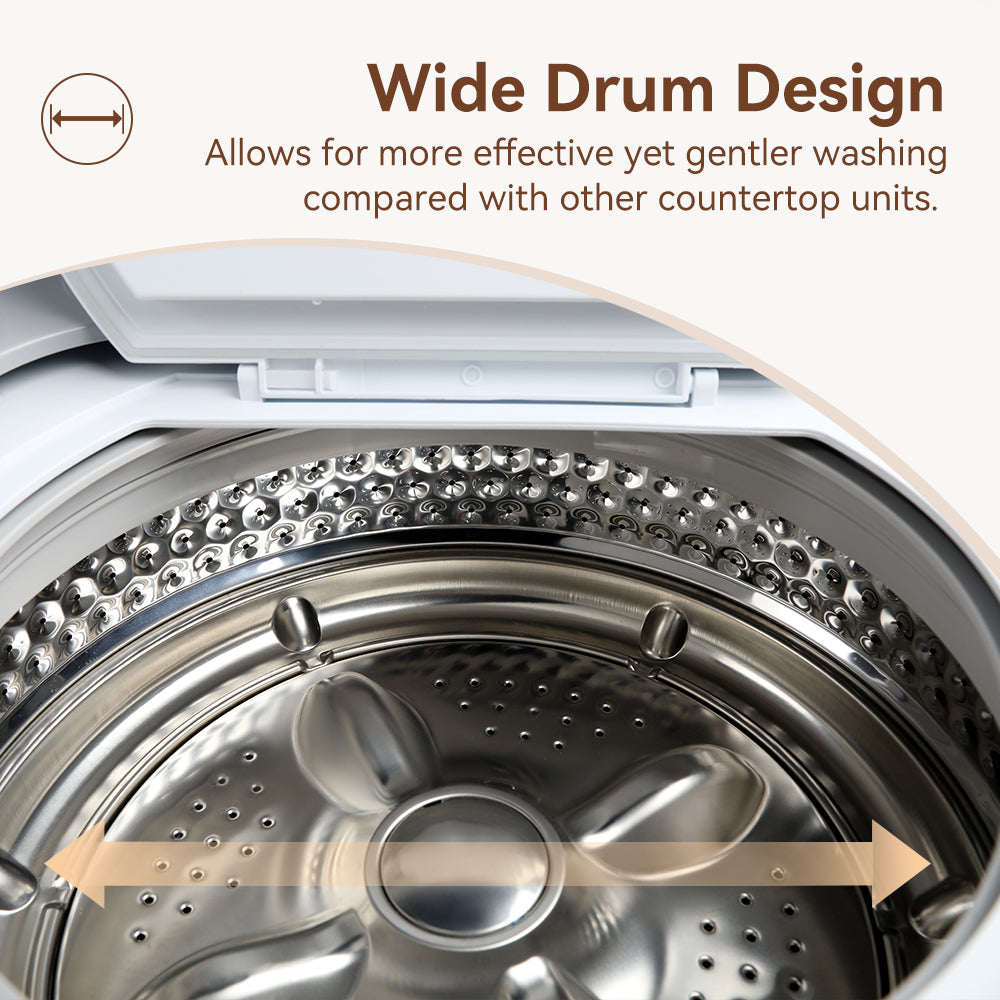 iWash 4.4Lbs Capacity Countertop AI Fully Automatic Compact Portable Washing Machine