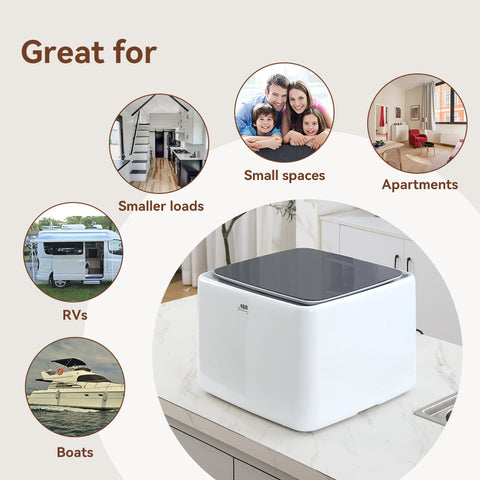 Image of iWash 4.4Lbs Capacity Countertop AI Fully Automatic Compact Portable Washing Machine