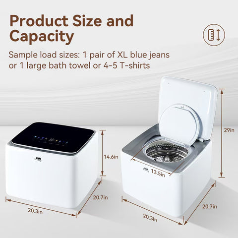 Image of iWash 4.4Lbs Capacity Countertop AI Fully Automatic Compact Portable Washing Machine