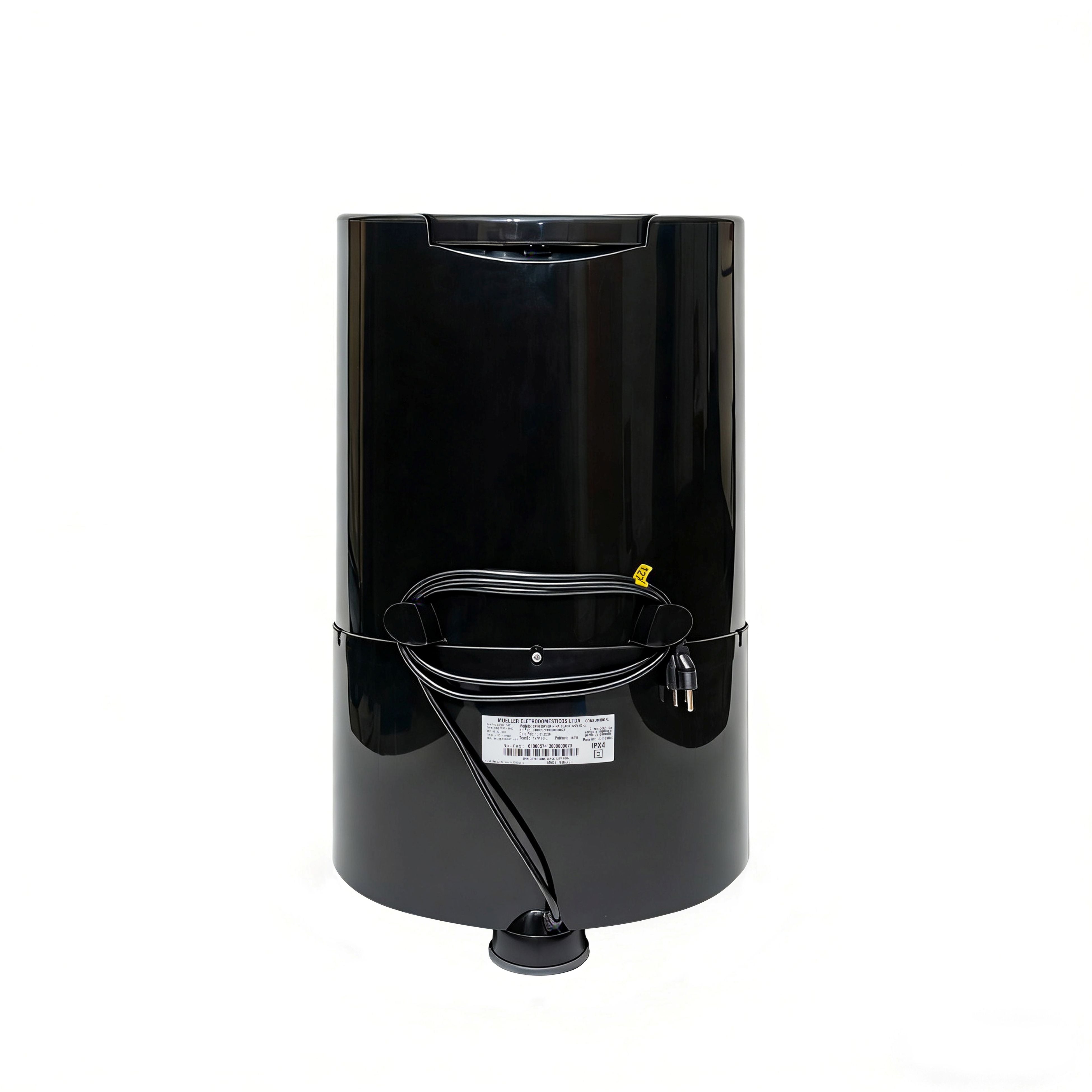 Nina Soft 1800 RPM Portable Centrifugal Spin Dryer with High Tech Suspension System (Black)