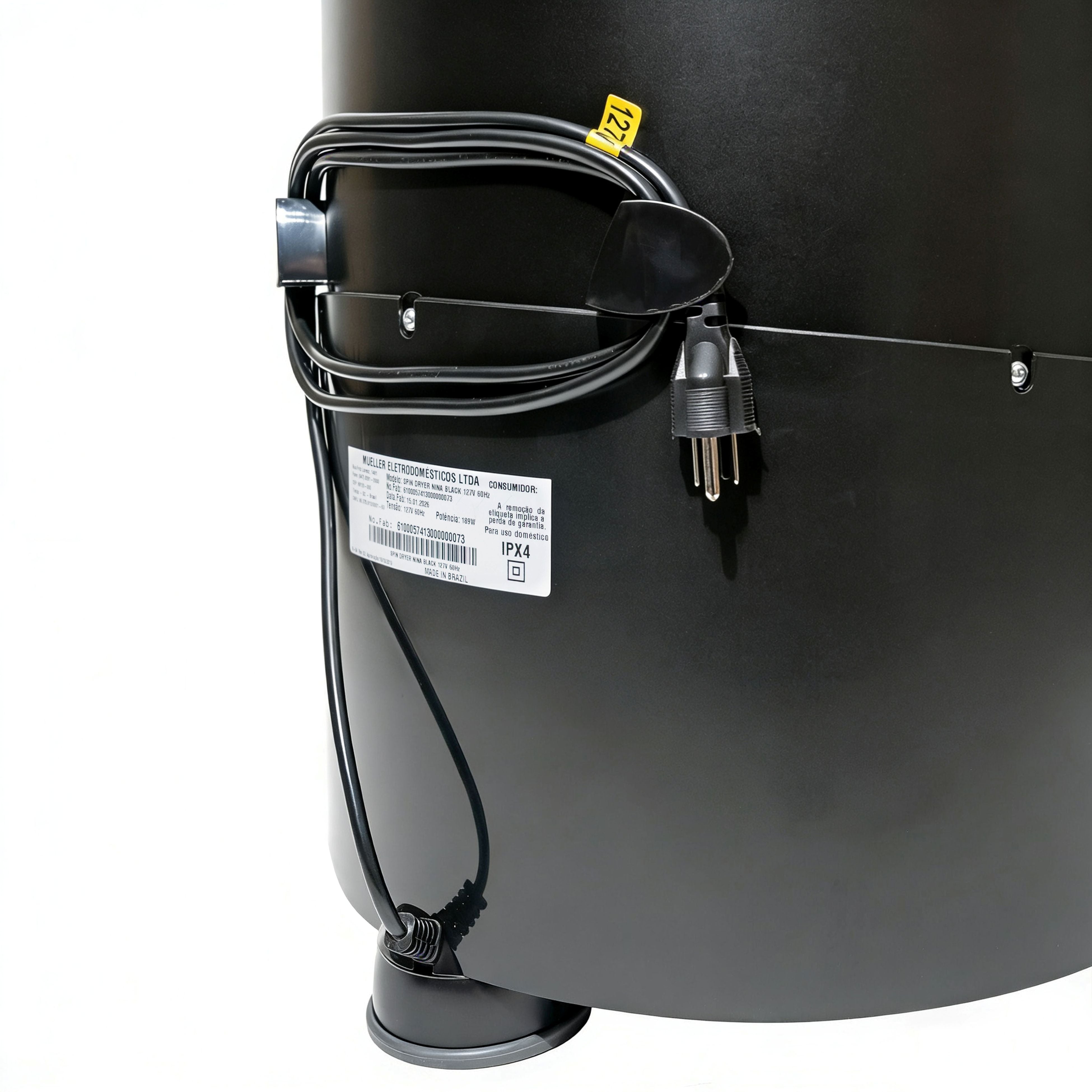 Nina Soft 1800 RPM Portable Centrifugal Spin Dryer with High Tech Suspension System (Black)