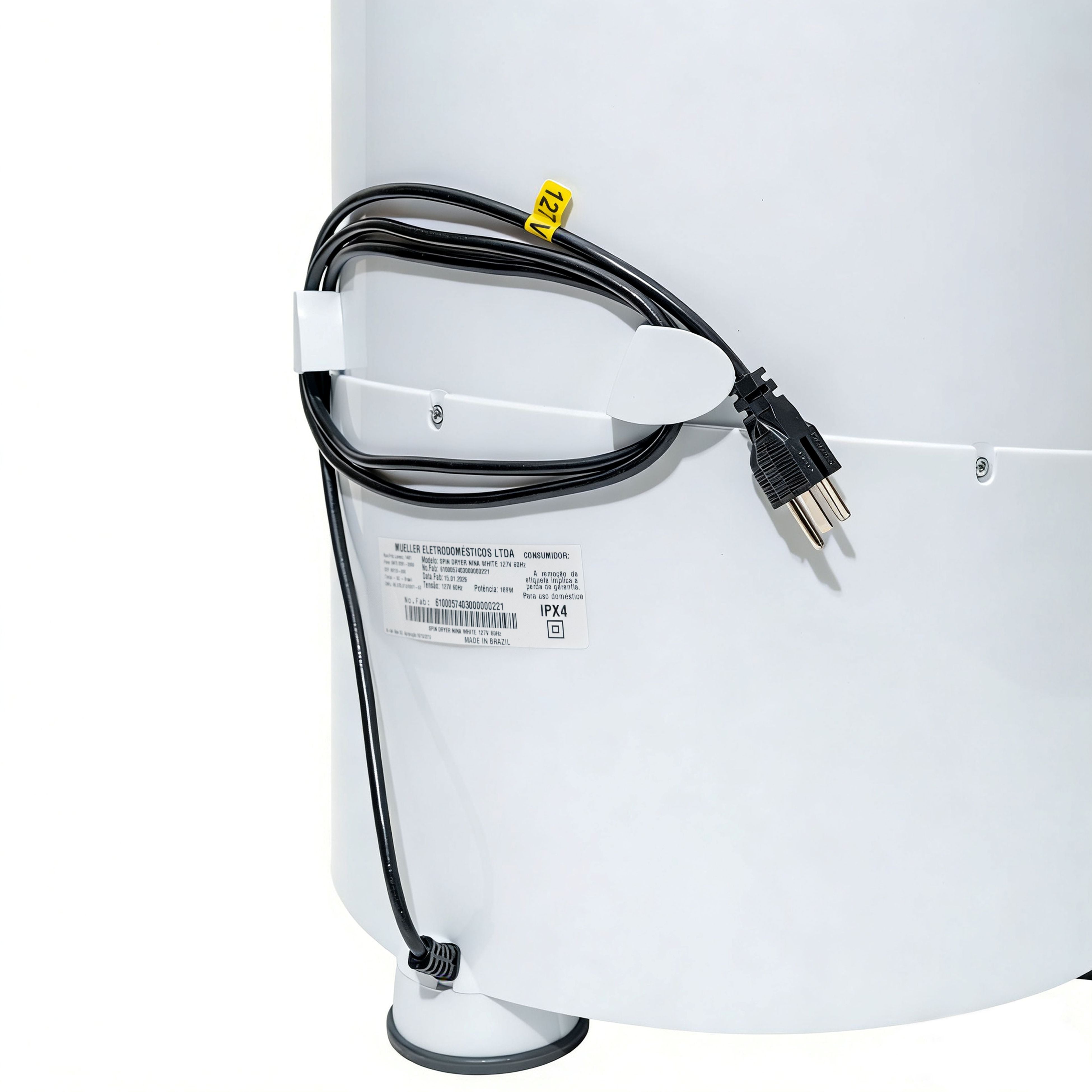 Nina Soft 1800 RPM Portable Centrifugal Spin Dryer with High Tech Suspension System (White)