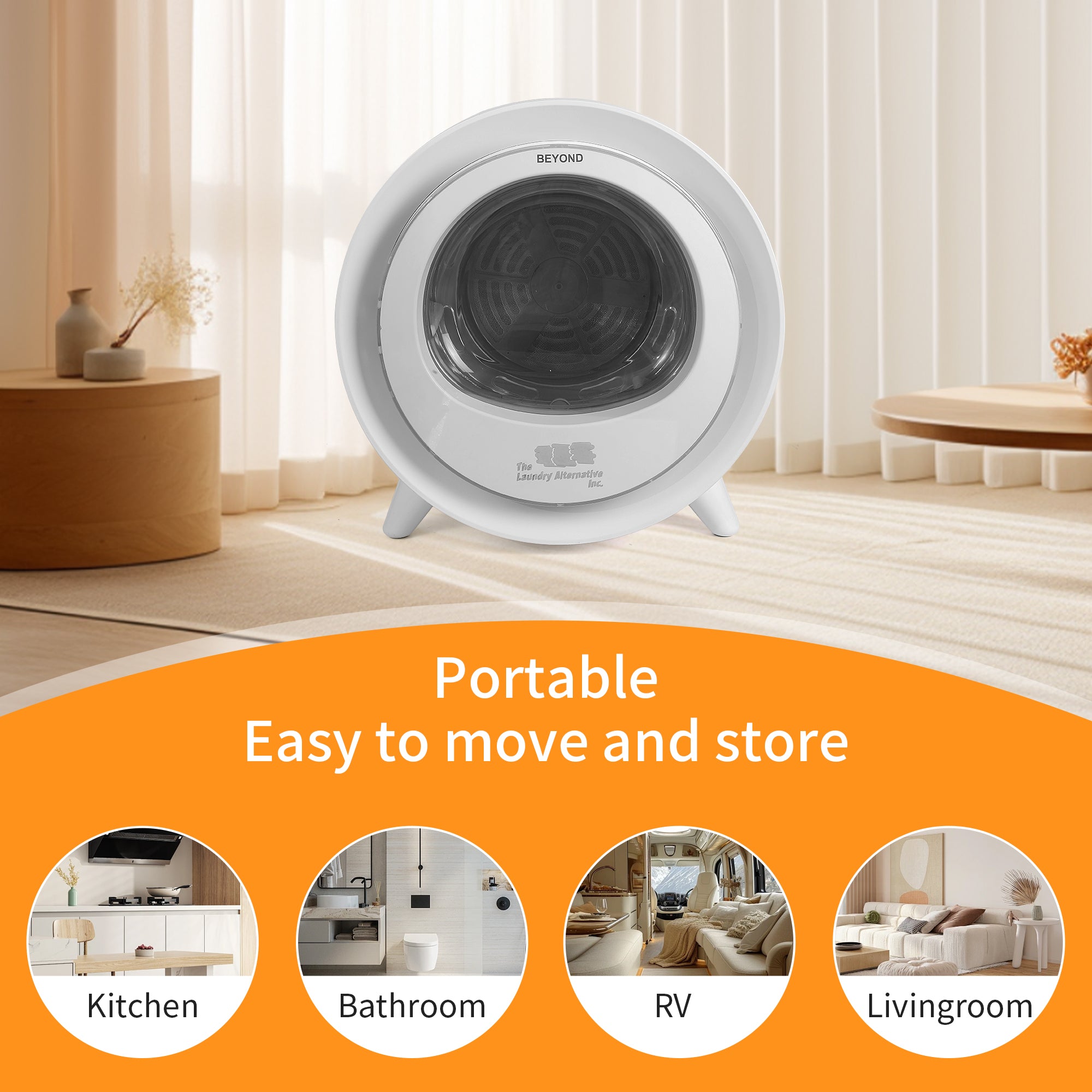 Beyond AI Portable Compact Lightweight Tumble Dryer White